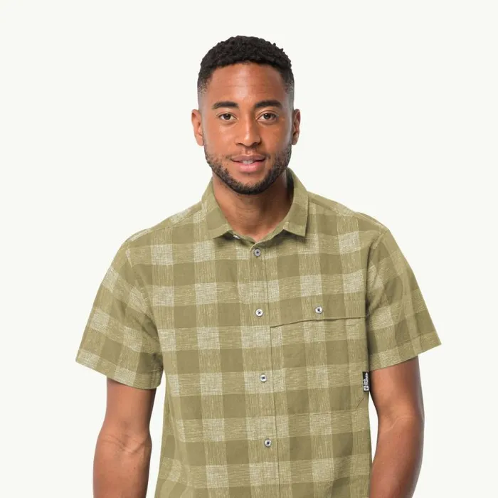 Men Jack Wolfskin Shirts HIGHLANDS SHIRT M Bay Leaf Check XL Mens Shortsleeved Hiking Shirt Men Jack Wolfskin Shirts HIGHLANDS SHIRT M Bay Leaf Check XL Mens Shortsleeved Hiking Shirt