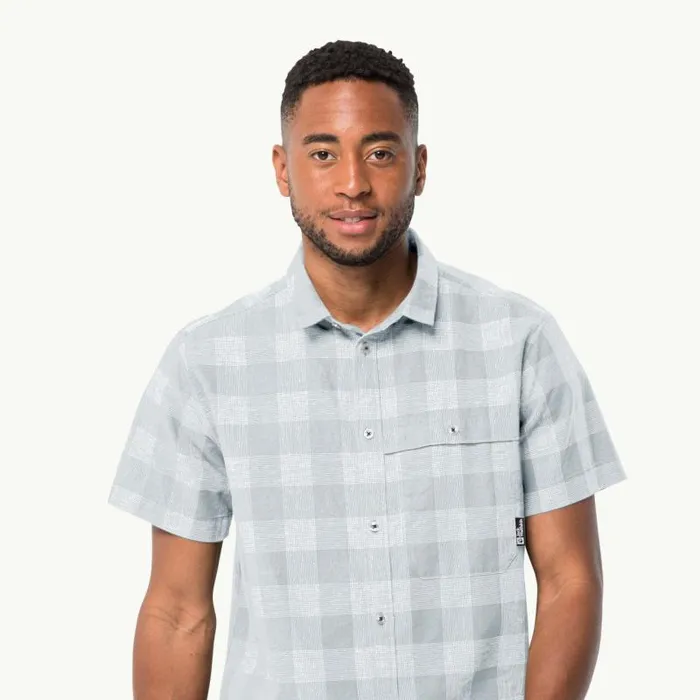Men Jack Wolfskin Shirts HIGHLANDS SHIRT M Soft Blue Check S Mens Shortsleeved Hiking Shirt Men Jack Wolfskin Shirts HIGHLANDS SHIRT M Soft Blue Check S Mens Shortsleeved Hiking Shirt