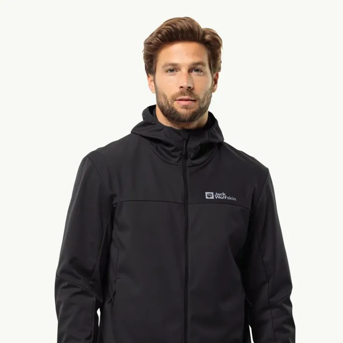 Men Jack Wolfskin Winter Jackets FELDBERG HOODY M Black XL Mens Softshell Jacket