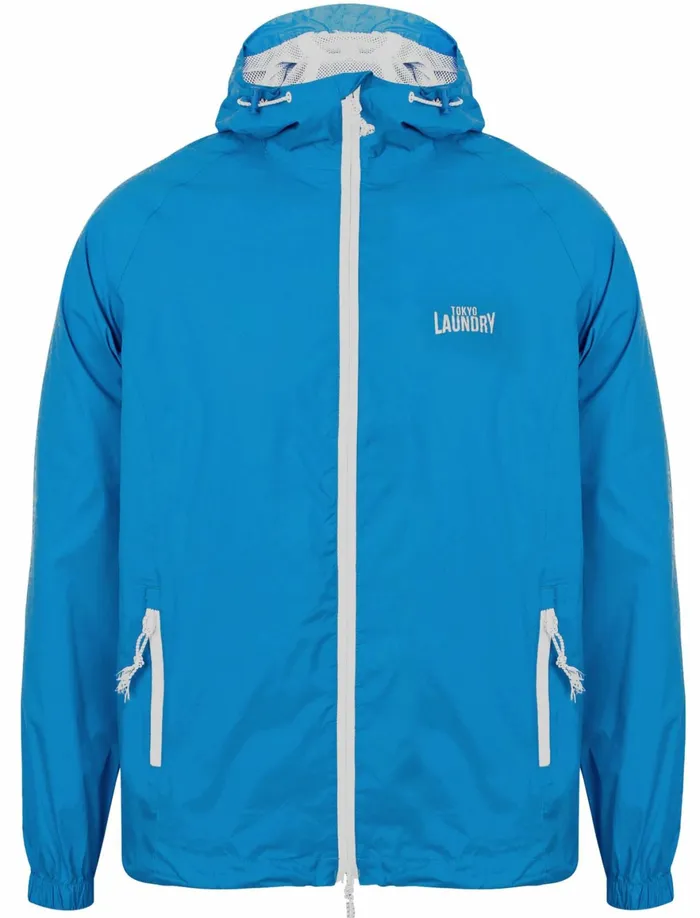 Men Jackets and Coats Tokyo Laundry Conroy High Performance Packaway Windbreaker Jacket In Cobalt 8211 Tokyo Laundry Blue