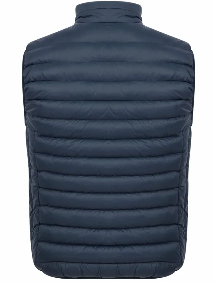 Men Jackets and Coats Tokyo Laundry Yellin Quilted Puffer Gilet With Fleece Lined Collar In Sky Captain Navy 8211 Tokyo Laundry Navy
