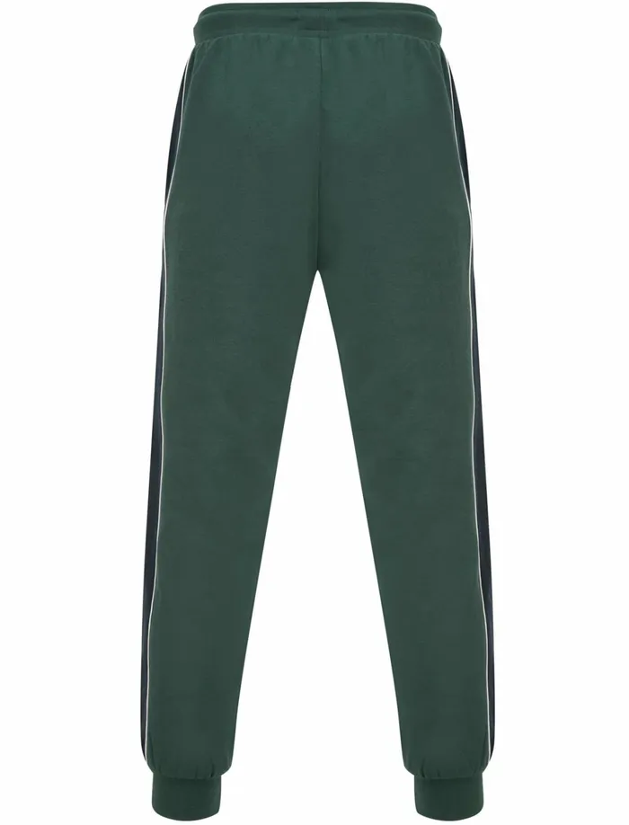 Men Joggers Tokyo Laundry Elias Brushback Fleece Cuffed Joggers With Piping Detail In Dune Bug 8211 Le Shark Green