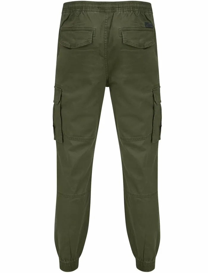Men Joggers Tokyo Laundry Rodeo Cotton Twill Cuffed Cargo Jogger Pants With Pockets In Grape Leaf 8211 Tokyo Laundry Khaki