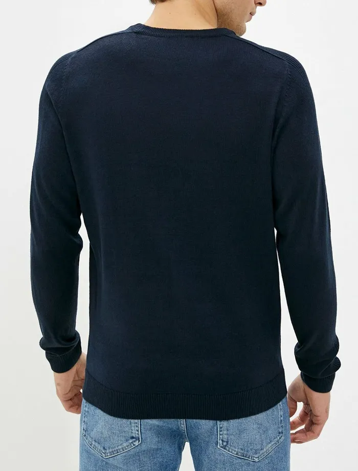 Men Jumpers and Cardigans Tokyo Laundry Chattox Crew Neck Knitted Jumper In Sky Captain Navy 8211 Kensington Eastside Navy