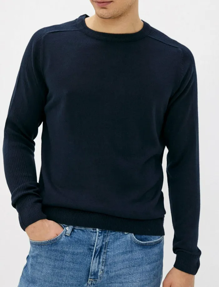 Men Jumpers and Cardigans Tokyo Laundry Chattox Crew Neck Knitted Jumper In Sky Captain Navy 8211 Kensington Eastside Navy