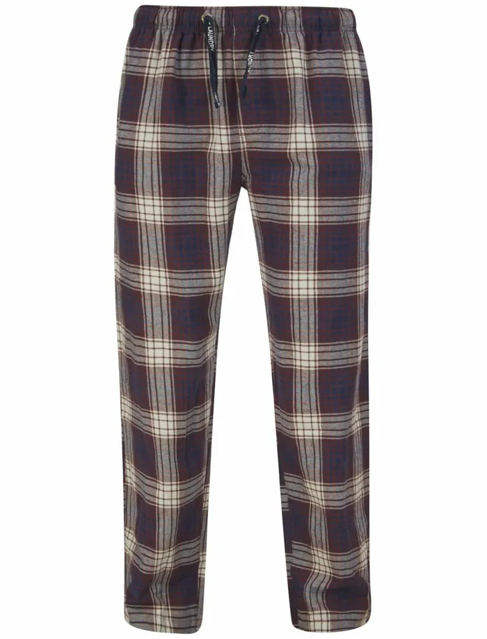 Men Loungewear Tokyo Laundry Field 2Pc Long Sleeve Cotton Checked Lounge Set In Sky Captain Navy Tokyo Laundry Navy