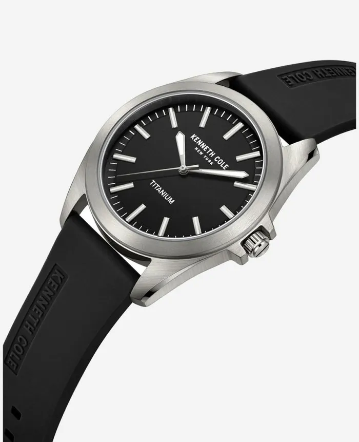 Men Mens Watches Kenneth Cole Modern Classic Titanium Silicone Strap Watch Black Men Mens Watches Kenneth Cole Modern Classic Titanium Silicone Strap Watch Black