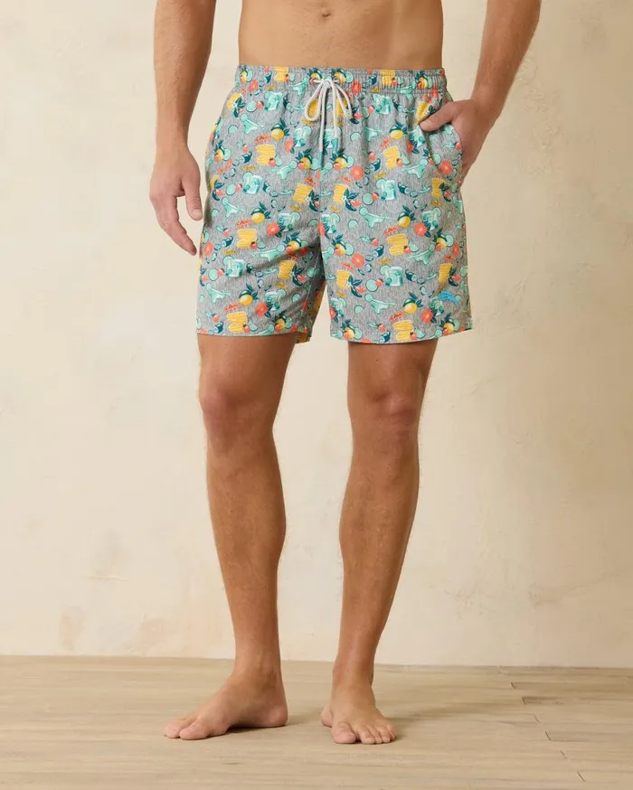 Men Naples Bay 6Inch Swim Trunks Paradise Green Tommy Bahama Swim and Boardshorts