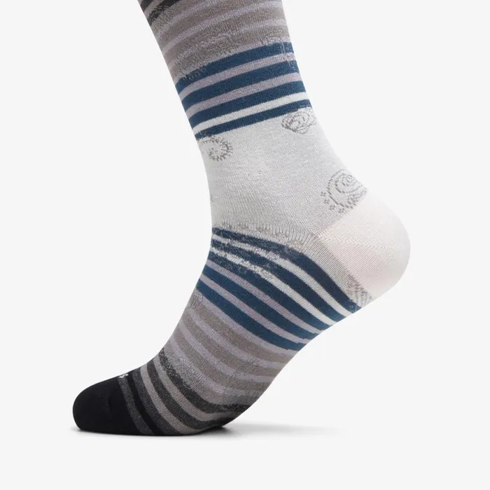 Men Paisley Stripe Bamboo Sock Grey Clarks Socks