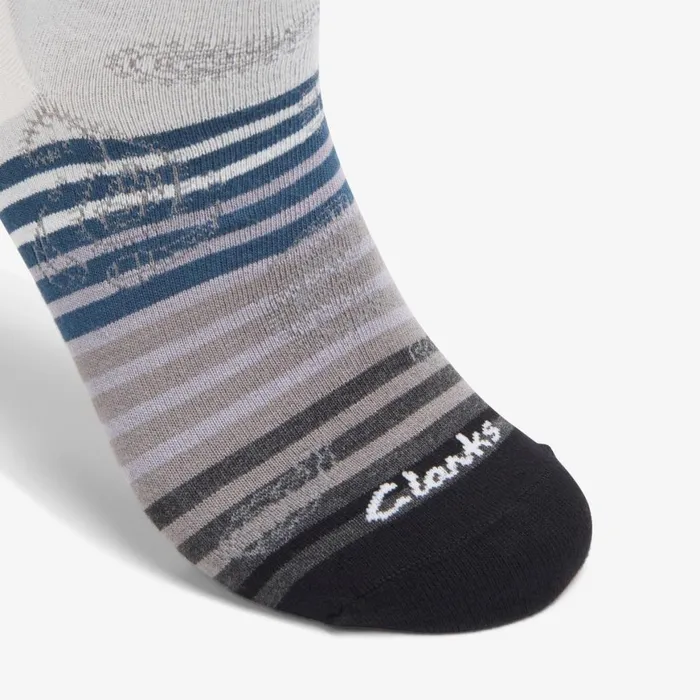 Men Paisley Stripe Bamboo Sock Grey Clarks Socks