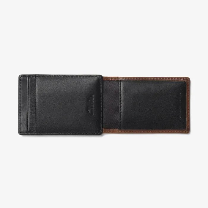 Men Pebble Wide Money Clip Wallet Brown Clarks Wallets