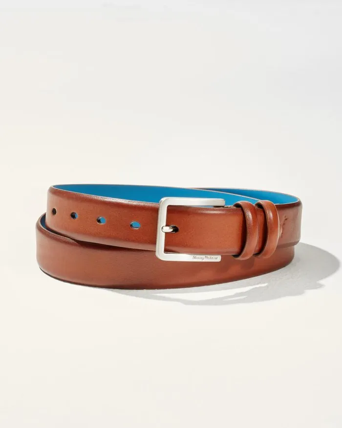 Men Perforated Rubberized Performance Belt Black Tommy Bahama Belts