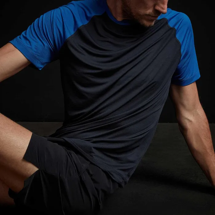 Men Performance Tops James Perse Two Tone Short Sleeve Raglan Crew Deepbaltic Blue