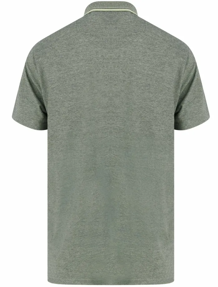 Men Polo Shirts Tokyo Laundry Lowndes 2 Cotton Pique Polo Shirt With Jacquard Collar In Seagrass 8211 Kensington Eastside Green