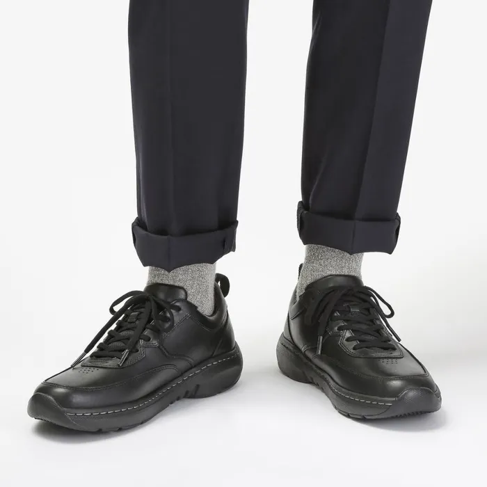 Men Pro Lace Black Leather Clarks Sneakers
