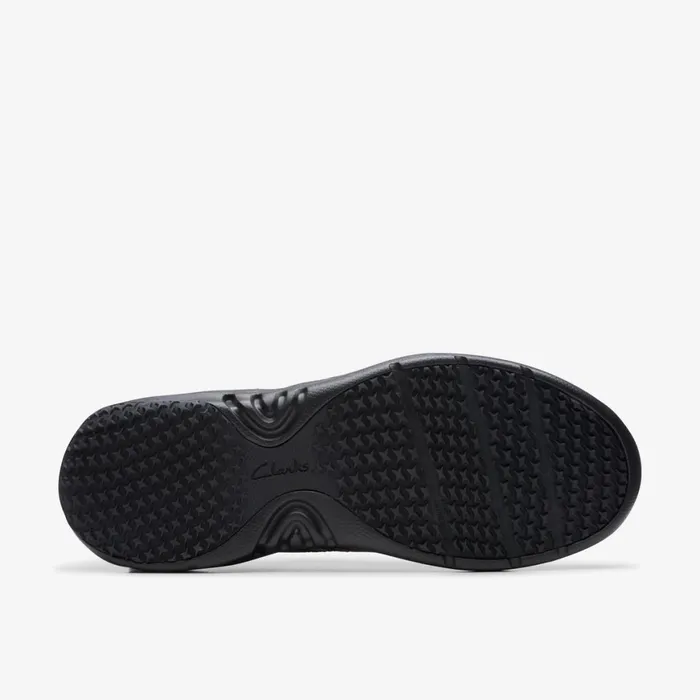 Men Pro Lace Black Leather Clarks Sneakers
