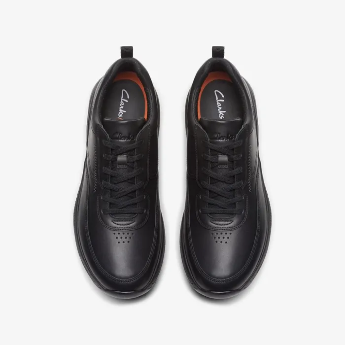 Men Pro Lace Black Leather Clarks Sneakers