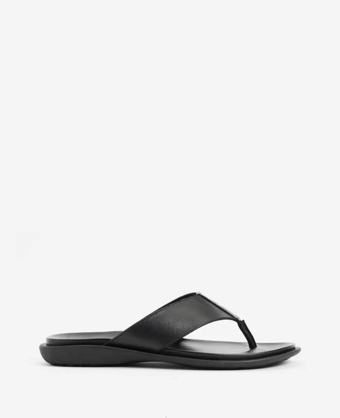 Men Sandals Kenneth Cole Sand Leather Thong Sandal Black