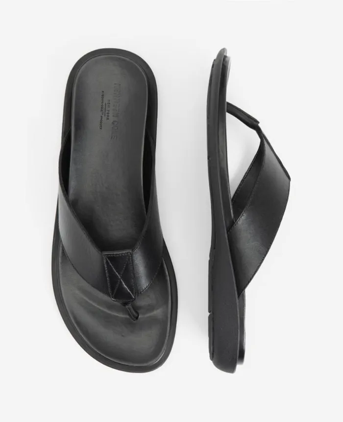 Men Sandals Kenneth Cole Sand Leather Thong Sandal Black Men Sandals Kenneth Cole Sand Leather Thong Sandal Black