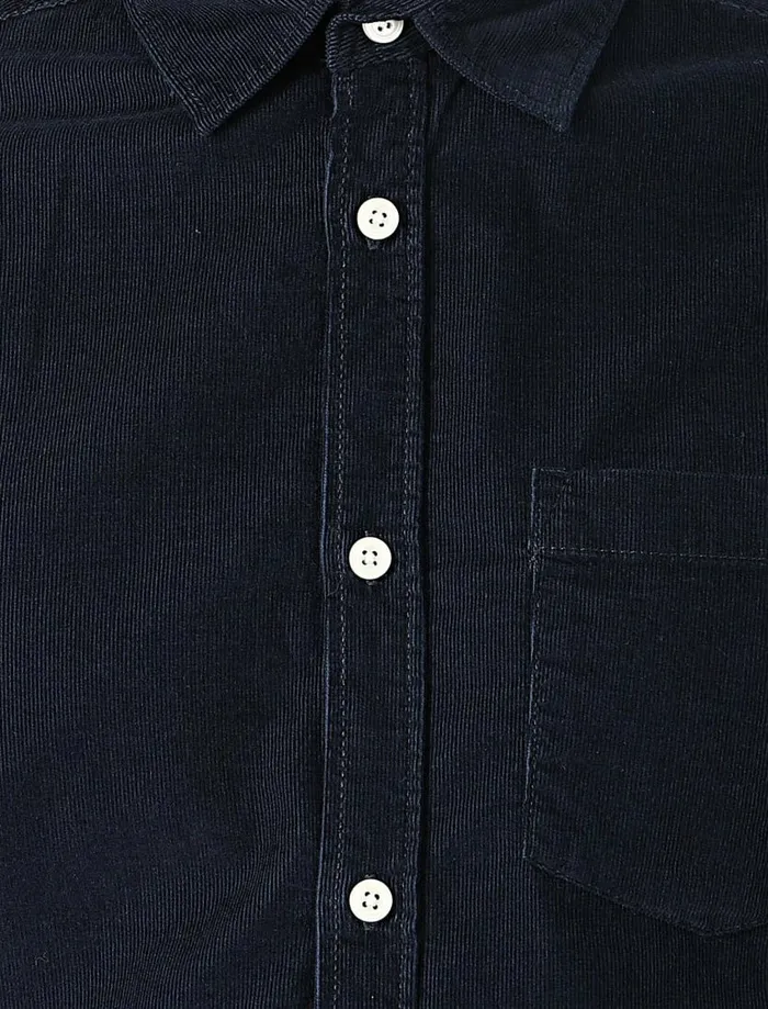 Men Shirts Tokyo Laundry Erskine Corduroy Cotton Long Sleeve Shirt In Navy 8211 Tokyo Laundry Navy