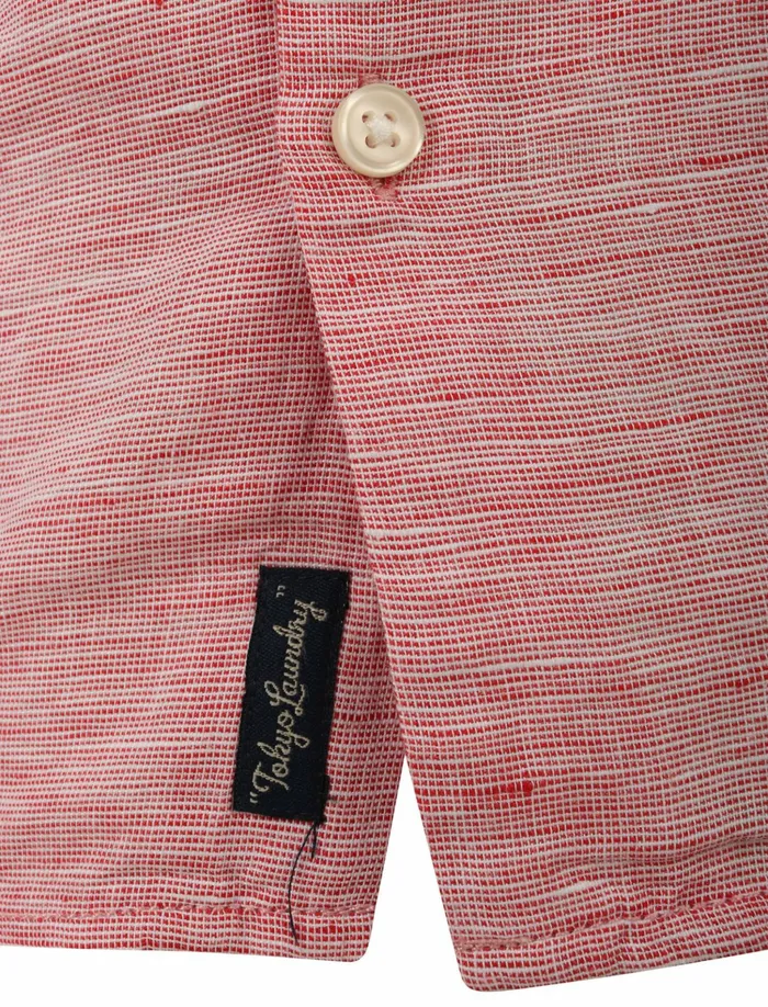 Men Shirts Tokyo Laundry Yanni Notch Collar Short Sleeve Cotton Linen Shirt In Pink 8211 Tokyo Laundry Pink