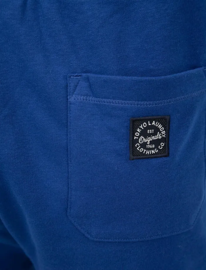 Men Shorts Tokyo Laundry Lauderdale Brush Back Fleece Jogger Shorts In Sea Surf Blue 8211 Tokyo Laundry Sapphire