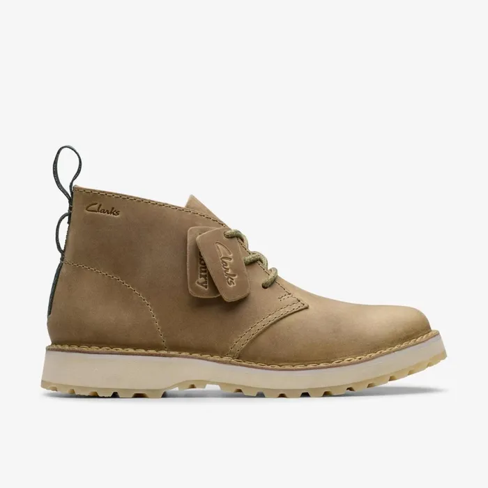 Men Solsbury Desert Boot Dark Sand Leather Clarks Boots