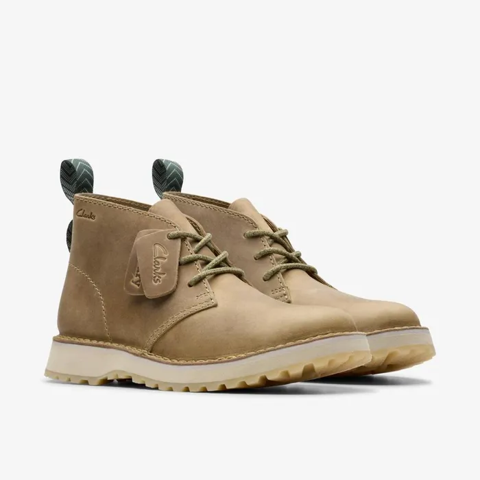 Men Solsbury Desert Boot Dark Sand Leather Clarks Boots