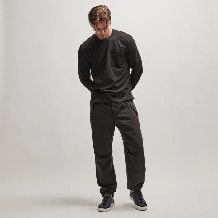 Men Sweat TopsBottoms James Perse French Terry Pocket Crew Black