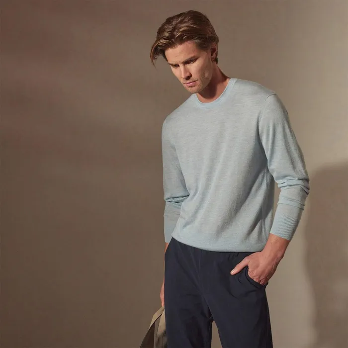 Men Sweaters James Perse Featherweight Cashmere Crew Open Sky