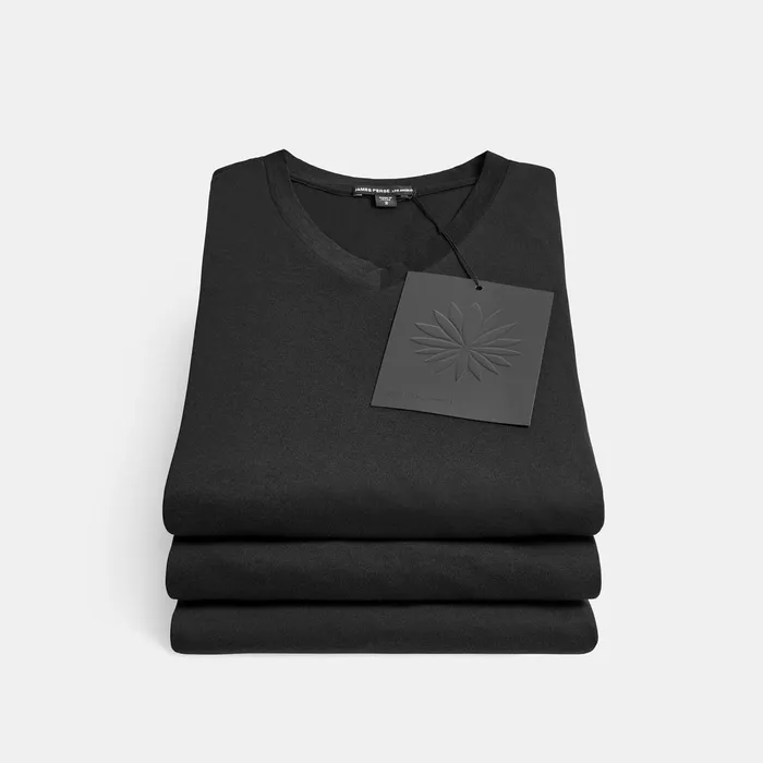 Men TShirts James Perse 3 Pack Luxe Lotus Jersey V Neck Tee Black