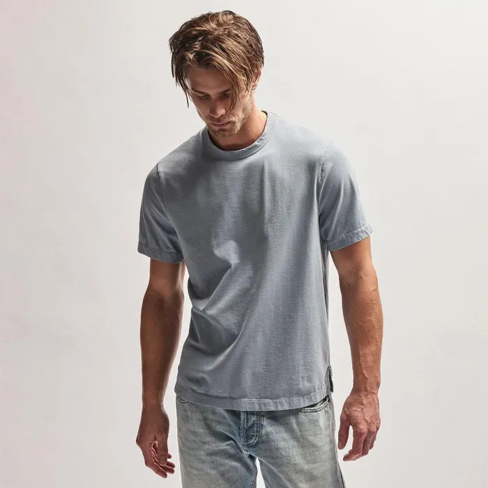 Men TShirts James Perse Heavy Luxe Jersey Crew Bluestone