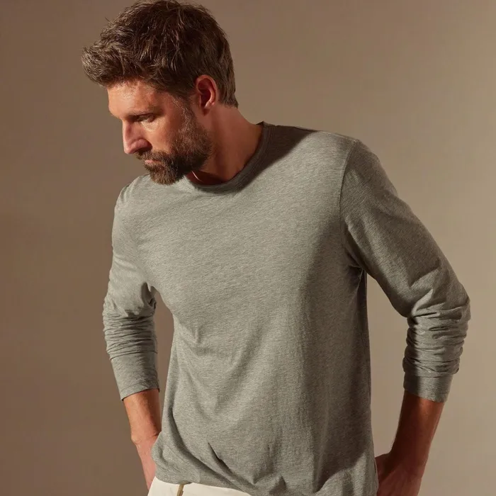 Men TShirts James Perse Luxe Lotus Jersey Crew Heather Grey