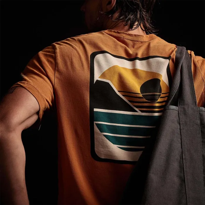 Men TShirts James Perse Malibu Shoreline Graphic Crew Citrine Pigment