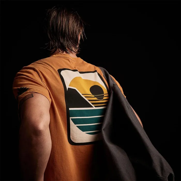 Men TShirts James Perse Malibu Shoreline Graphic Crew Citrine Pigment