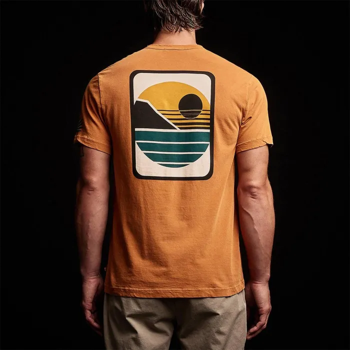 Men TShirts James Perse Malibu Shoreline Graphic Crew Citrine Pigment