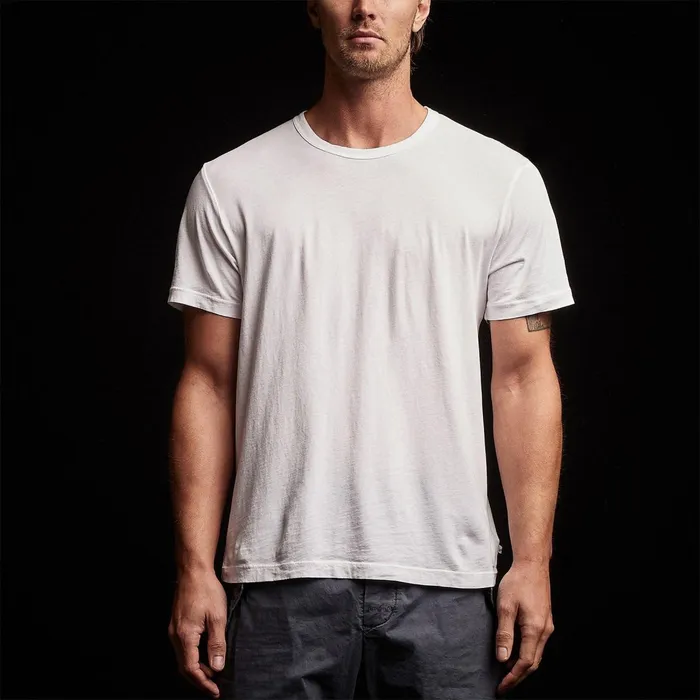 Men TShirts James Perse Mountain Graphic Crew White