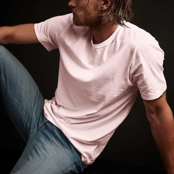 Men TShirts James Perse Short Sleeve Crew Neck Zephyr Pigment