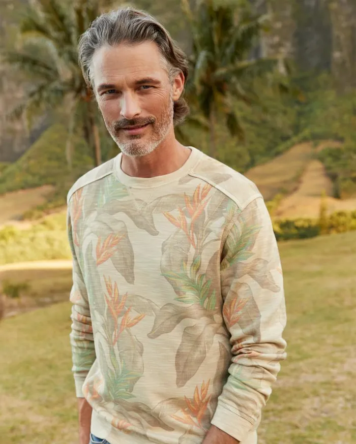 Men Tobago Bay Desert Fronds Crew Sweatshirt Oatmeal Tommy Bahama Sweatshirts Men Tobago Bay Desert Fronds Crew Sweatshirt Oatmeal Tommy Bahama Sweatshirts