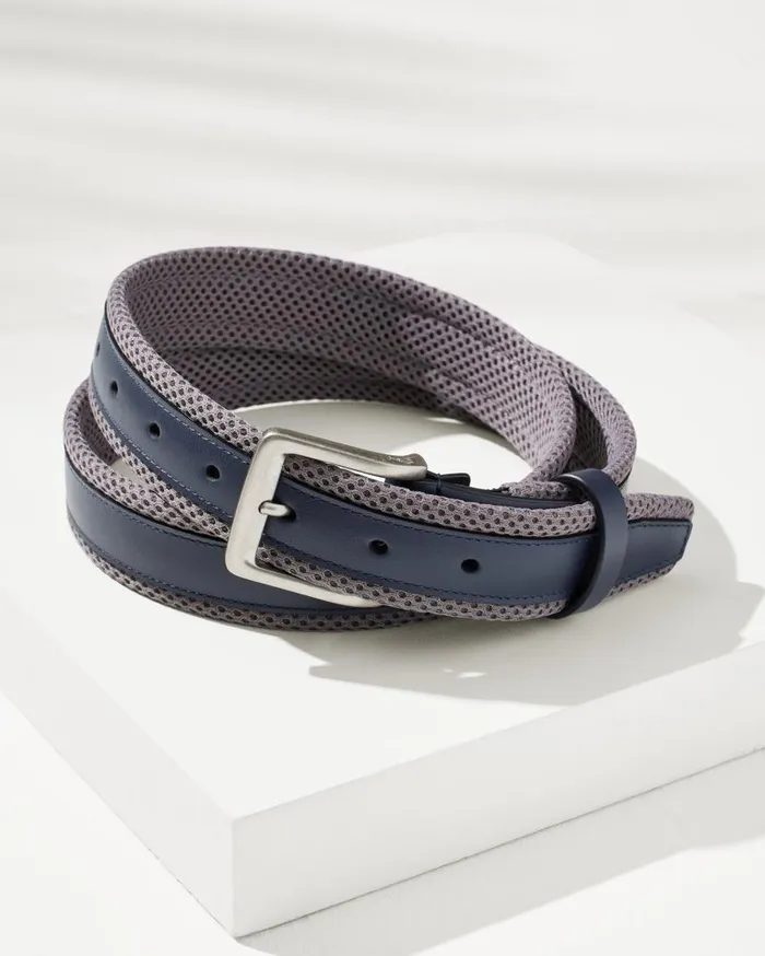 Men TwoTone Herringbone Stretch Belt Tankhaki Tommy Bahama Belts