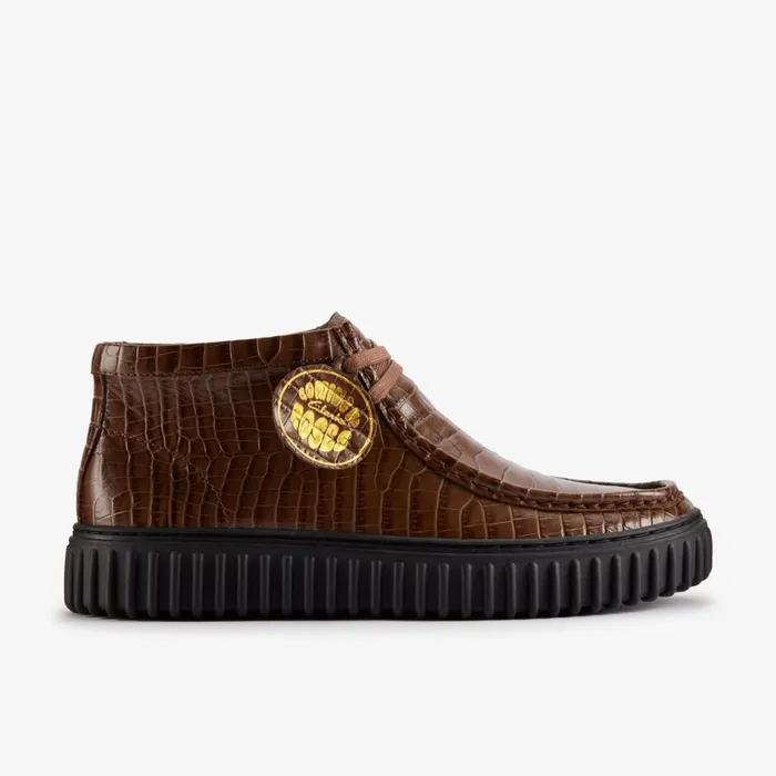 MenWomen Martine Rose Torhill Hi Brown Crocodile Leather Clarks Boots