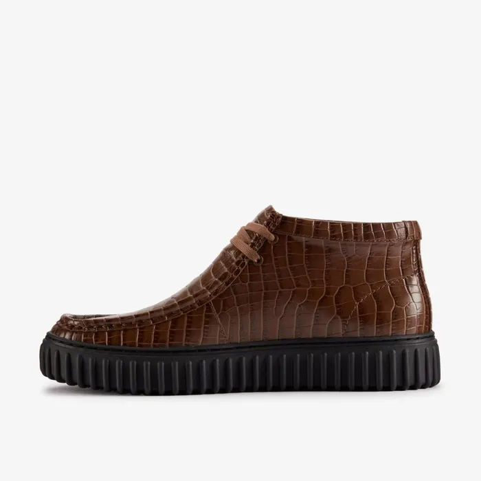 MenWomen Martine Rose Torhill Hi Brown Crocodile Leather Clarks Boots