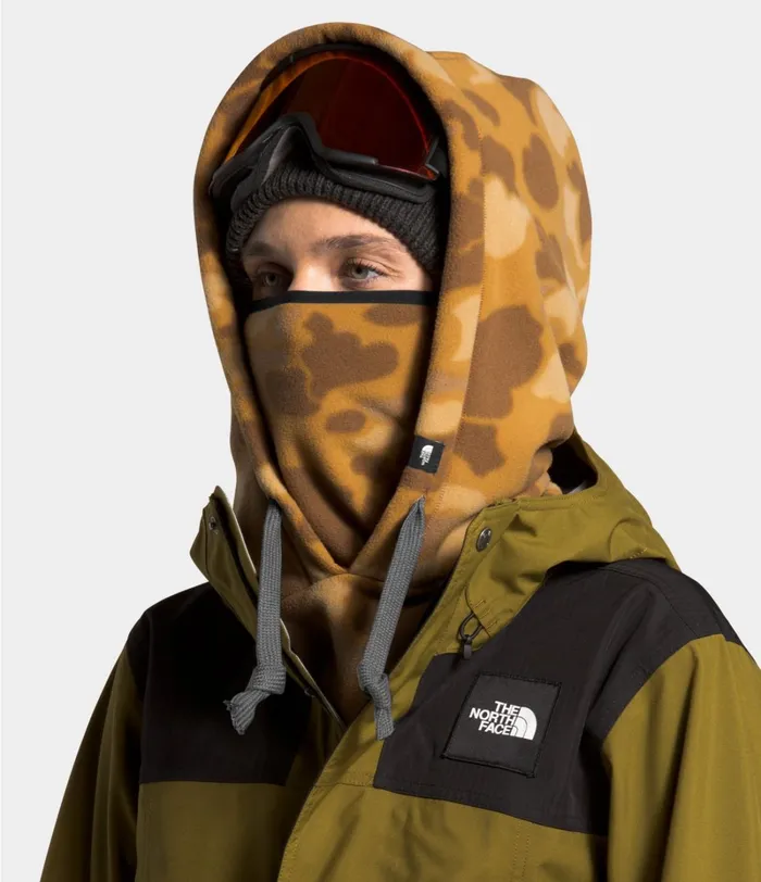 Mens Beanies and Scarves The North Face Whimzy Powder Hood Timber Tan Tonal Duck Camo Print