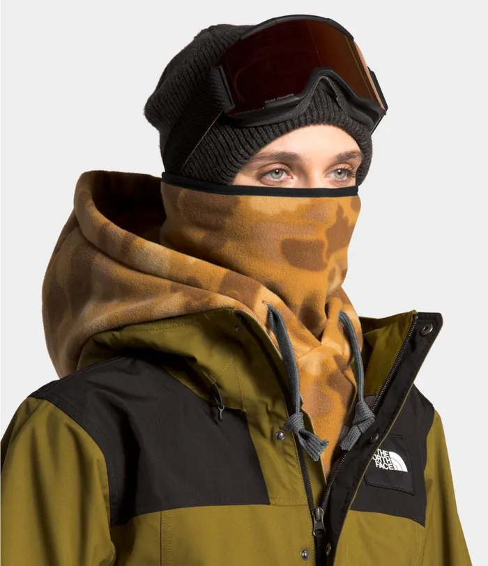 Mens Beanies and Scarves The North Face Whimzy Powder Hood Timber Tan Tonal Duck Camo Print