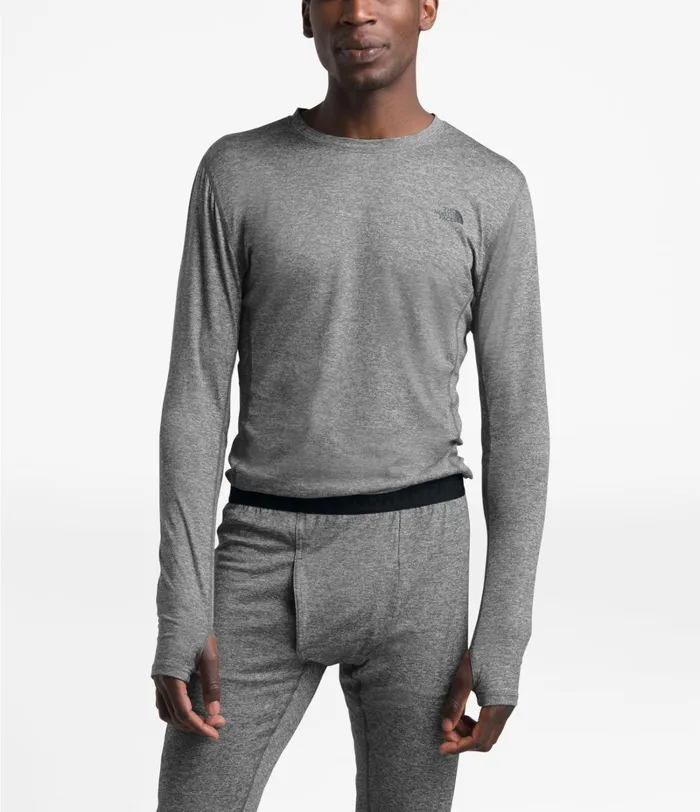 Mens TShirts The North Face Warm Poly Crew Tnf Medium Grey Heather