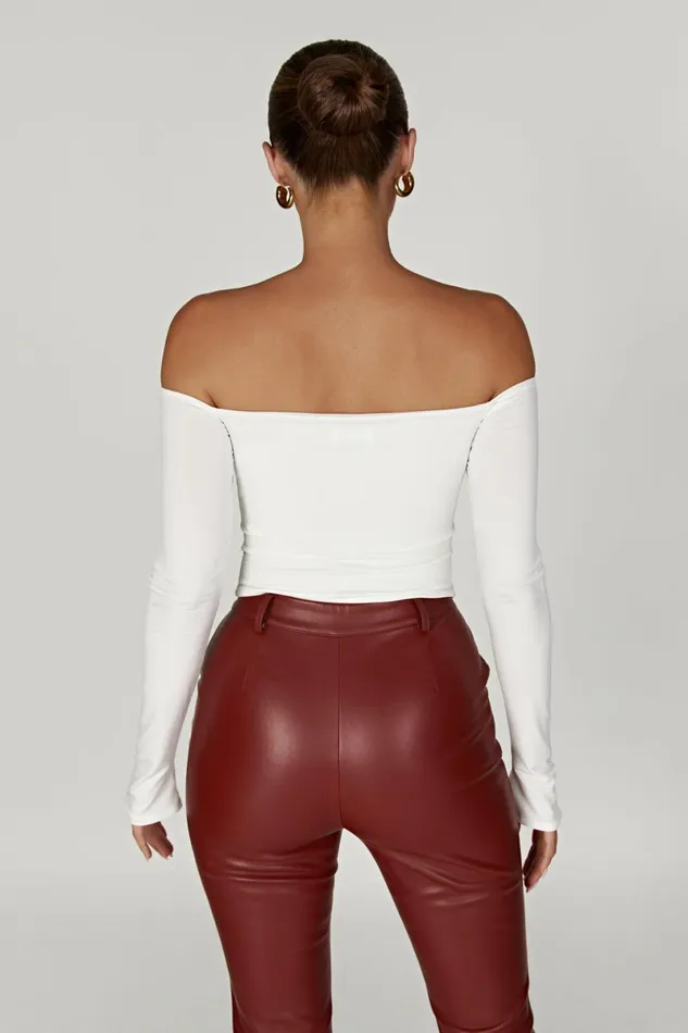 Meshki Bachelorette Ceri Off Shoulder Long Sleeve Top 8211 White White 8211 Women