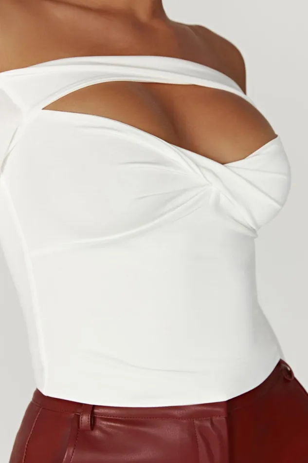 Meshki Bachelorette Ceri Off Shoulder Long Sleeve Top 8211 White White 8211 Women