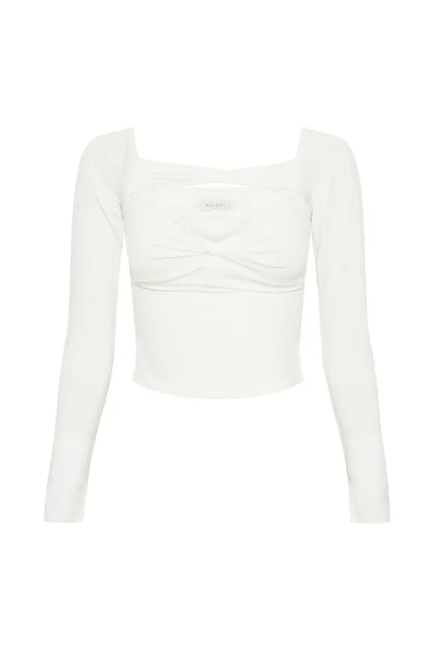 Meshki Bachelorette Ceri Off Shoulder Long Sleeve Top 8211 White White 8211 Women