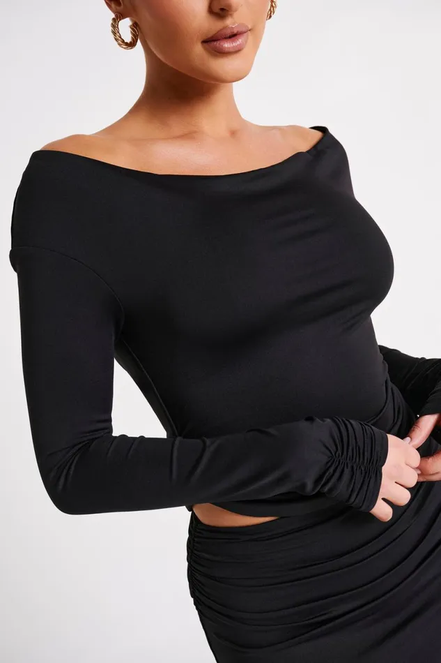 Meshki Basic Tops Emma Recycled Nylon Long Sleeve Top 8211 Black Black 8211 Women