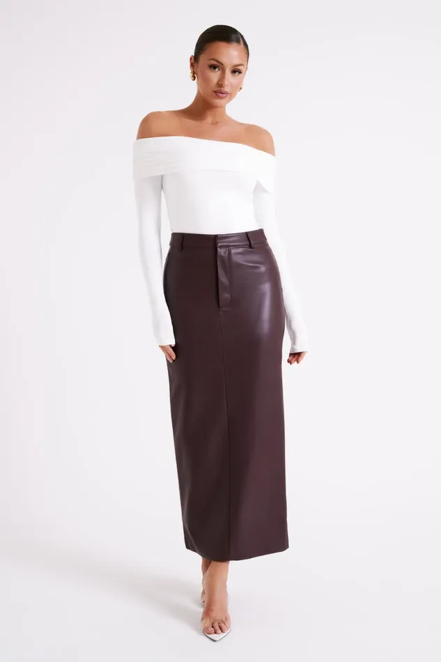Meshki Basic Tops Lucinda Recycled Nylon Off Shoulder Top 8211 White White 8211 Women